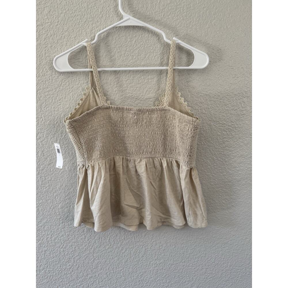 Old Navy Cream Crochet Babydoll Tank Top NWT Size Small Boho Cottagecore Cami - Picture 4 of 8